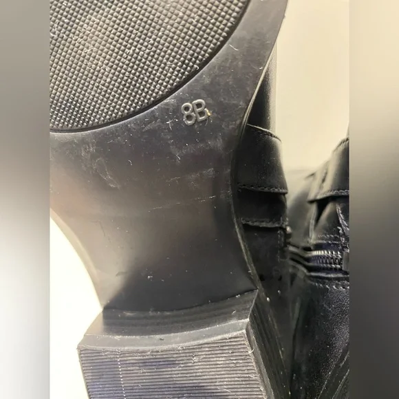 Ralph Lauren Riding Boot Margarite Women's Sz 8 B Black Leather Zip Knee High - Picture 11 of 15